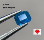 Emerald Cut Blue Hauyne Gemstone: 0.10ct Afghan Gem