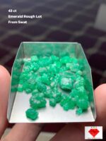 Natural Swat Emerald Rough Lot – 43 Carats of Raw Green Character