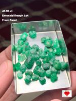 43.95 ct Emerald Rough Lot Swat – Thick Natural Crystals with Vibrant Green