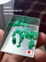 Swat Emerald Collection: 20.00ct Emerald Rough Lot (7.80 × 7.31 × 4.82 mm)