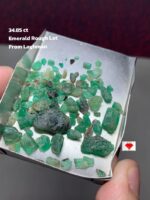 34.85ct Laghman Emerald Rough Lot – Natural Crystal Form