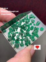 Raw Elegance in Quantity: 37.24 Carat Emerald Rough Lot from Swat Valley