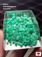 65.55 Carat Swat Emerald Rough Lot: Compact, Deep Crystals with Strong Presence