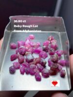 36.80ct Afghan Ruby Rough Lot – Compact Crystals with Rich Natural Color