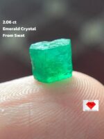 Pure Elegance in Green: 2.06 Carat Emerald Crystal from Swat Valley, Pakistan