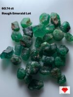 60.74ct Swat Emerald Rough Lot: Natural Crystal Parcel with Deep Green Color (8x9x8mm Avg)