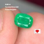 0.86ct Faceted Panjshir Emerald: Vivid Green Gemstone from