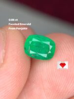 0.86ct Faceted Panjshir Emerald: Vivid Green Gemstone from