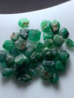 60.74ct Swat Emerald Rough Lot: Natural Crystal Parcel with Deep Green Color (8x9x8mm Avg) - Image 2