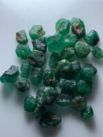 60.74ct Swat Emerald Rough Lot: Natural Crystal Parcel with Deep Green Color (8x9x8mm Avg) - Image 3