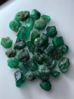 60.74ct Swat Emerald Rough Lot: Natural Crystal Parcel with Deep Green Color (8x9x8mm Avg) - Image 6