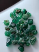60.74ct Swat Emerald Rough Lot: Natural Crystal Parcel with Deep Green Color (8x9x8mm Avg) - Image 7