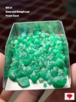 A 60 Carat Swat Valley Emerald Rough Lot: Raw Beauty & Gem Potential