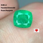 0.86ct Cushion Cut Panjshir Emerald – Elegant Faceted Green Gemstone