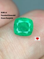 0.86ct Cushion Cut Panjshir Emerald – Elegant Faceted Green Gemstone