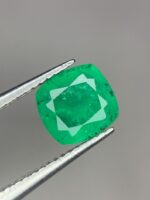 0.86ct Cushion Cut Panjshir Emerald – Elegant Faceted Green Gemstone - Image 2