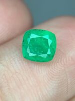 0.86ct Cushion Cut Panjshir Emerald – Elegant Faceted Green Gemstone - Image 3