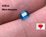 0.18 ct Blue Hauyne Gemstone, Emerald Cut, Rare Gem
