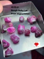 43.10ct Untreated Ruby Rough Lot – Deep Red Natural Crystals