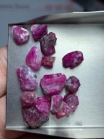 43.10ct Untreated Ruby Rough Lot – Deep Red Natural Crystals - Image 3