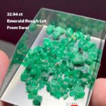 Featured Rough Lot: 32.94 ct Swat Emerald Crystal Parcel