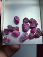 43.10ct Untreated Ruby Rough Lot – Deep Red Natural Crystals - Image 11
