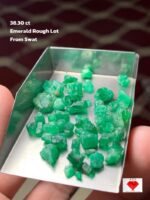 38.30 Carat Swat Emerald Rough Lot – Broad Face, Natural Character