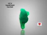 4.97ct Natural Emerald Crystal – Swat Pakistan | Uncut Raw Green Gemstone 15.67×7.90×7.42mm