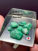 Rare 35.20ct Swat Emerald Rough Lot – Natural Beauty in Raw Form
