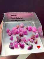 30.55 ct Afghan Ruby Rough Lot – Untouched Beauty from the Mountains of Afghanistan