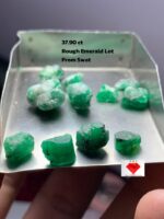 37.90ct Swat Emerald Rough Lot – Natural Crystals (15.07 × 7.79 × 7.49 mm)