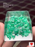 Compact Elegance: 54.15 ct Emerald Rough Lot from Swat Valley