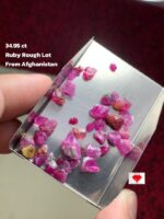 Vivid Raw Beauty: 34.95ct Afghan Ruby Rough Lot