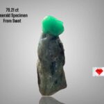 79.21ct Swat Emerald Specimen – Large Untreated Natural (35.96 x 21.55 x 13.07 mm)