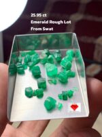 Swat Emerald Collection: 25.95ct Emerald Rough Lot (5.53 × 8.84 × 6.94 mm)