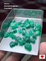 30.12ct Swat Emerald Rough Lot – Nature’s Vibrant Green Treasures