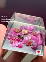 Rich & Refined: 45.55ct Afghan Ruby Rough Lot with Deep Color Potential