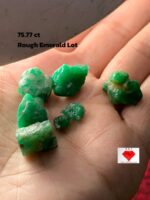 75.77ct Rough Emerald Lot: Chunky Natural Crystals in Rich Green (16x13x11mm Avg)