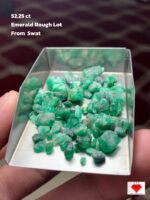 Vibrant 52.25ct Swat Emerald Rough Lot