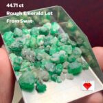 Swat Emerald Rough Lot: 44.71 ct Natural Green Crystals