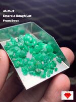 46.25 Carat Swat Valley Emerald Rough Lot – Natural and Untreated