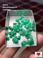 34.17 Carat Swat Emerald Rough Lot – Dimensions 6.53 × 7.00 × 5.68 mm