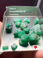 51.90ct Swat Emerald Rough Lot – Premium Untreated Green Crystals for Collectors & Cutters