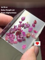34.70ct Ruby Rough Lot – Natural Afghan Ruby Crystals