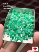 Refined Density: 63.25 ct Emerald Rough Lot from Swat Valley