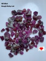 187.85ct Ruby Rough Lot – Natural Uncut Red Gemstones (14x11x8mm Avg.)