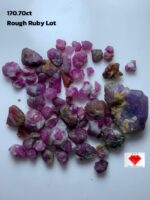 170.70ct Ruby Rough Lot – Natural Uncut Red Gemstones (29x16x11mm Avg.)