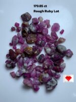 179.85ct Ruby Rough Lot – Natural Uncut Red Gemstones (12x8x8mm Avg.)