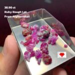 Vibrant Potential: 38.90ct Afghan Ruby Rough Lot with Strong Surface Area