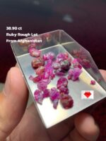Vibrant Potential: 38.90ct Afghan Ruby Rough Lot with Strong Surface Area
